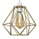 image 4 of ValueLights Pair Of Modern Geometric Gold Metal Basket Cage Ceiling Pendant Light Shades