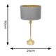 image 3 of ValueLights Maggie Gold Candlestick Table Lamp with Grey with Gold Inner Lamp Shade Gold