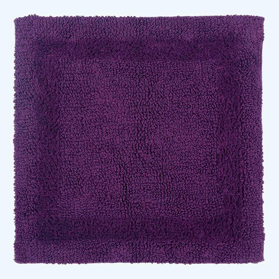 image 1 of Homescapes Luxury Reversible Cotton Shower Mat - Plum | Purple | Plum