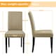 image 3 of Yaheetech Set of 4 Fabric Upholstered Dining Chairs with Solid Wood Legs N/A | Khaki