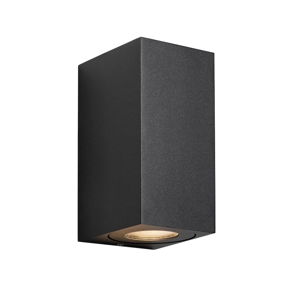 image 1 of Nordlux Canto Outdoor Wall Light Black Aluminium Solar GU10 Sensor Coastal/Marine Safe - Mains Powered, IP44