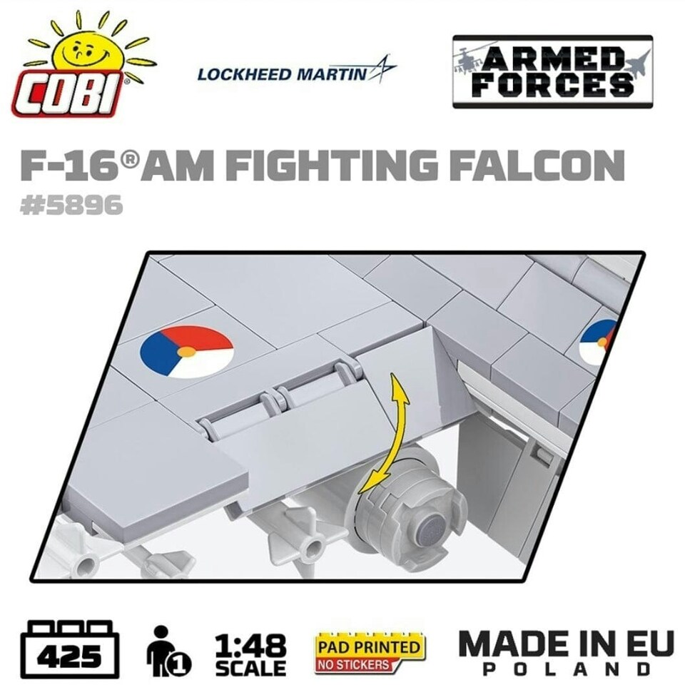 image 1 of F-16 AM Fighting Falcon plane brick model - COBI 5896 - 425 bricks