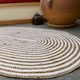 image 2 of CHAKKAR PALE Stripe Oval Beige Hall Rug - Jute - L75 x W120 Brown