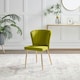 image 3 of Furniturebox Danica Dining Chair Green Velvet Gold Legs x 2