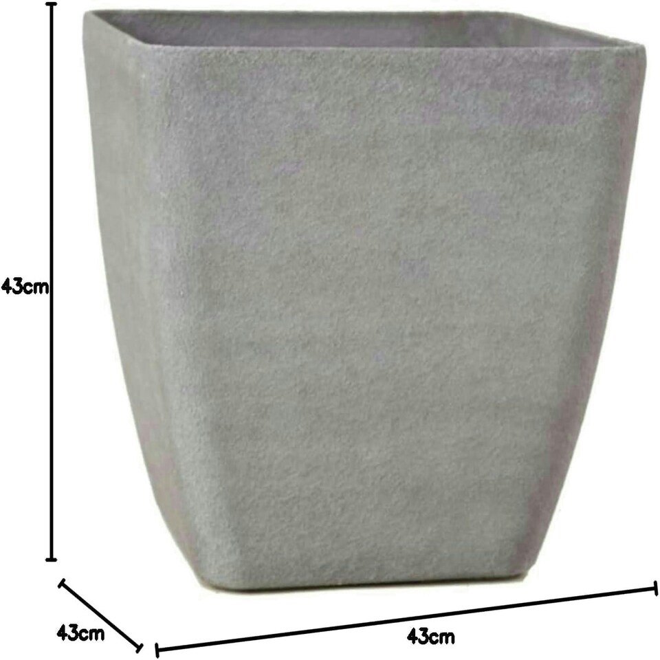 image 1 of Primrose Stone and Resin Composite Planter Volcanic Grey Frost Resistant 43cm