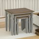 image 3 of Set Of 3 Pine Nesting Tables Grey Brown