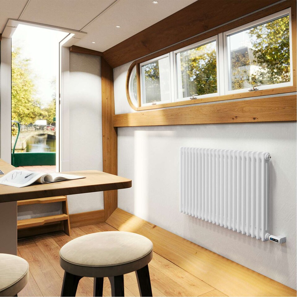 image 1 of Alpha - White Column Electric Radiator H600mm x W988mm 2 Column 900w Thermostatic WIFI