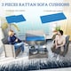 image 8 of Outsunny 3PCs Rattan Garden Seat Cushions Pads for Patio Furniture Green | Green