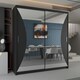 image 2 of Sleek Sliding Wardrobe 203cm with Curved Mirror Design | White, Black, Grey Finish Black | Black203cm
