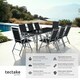 image 2 of Garden Table and Chairs Pompeii - for 8 people, aluminium frame, adjustable backrests | Grey | anthracite | 189 x 90 x 72,70 cm | 1