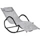 image 1 of Outsunny Patio Rocking Lounge Chair Zero Gravity Chaise w/ Padded Pillow Grey