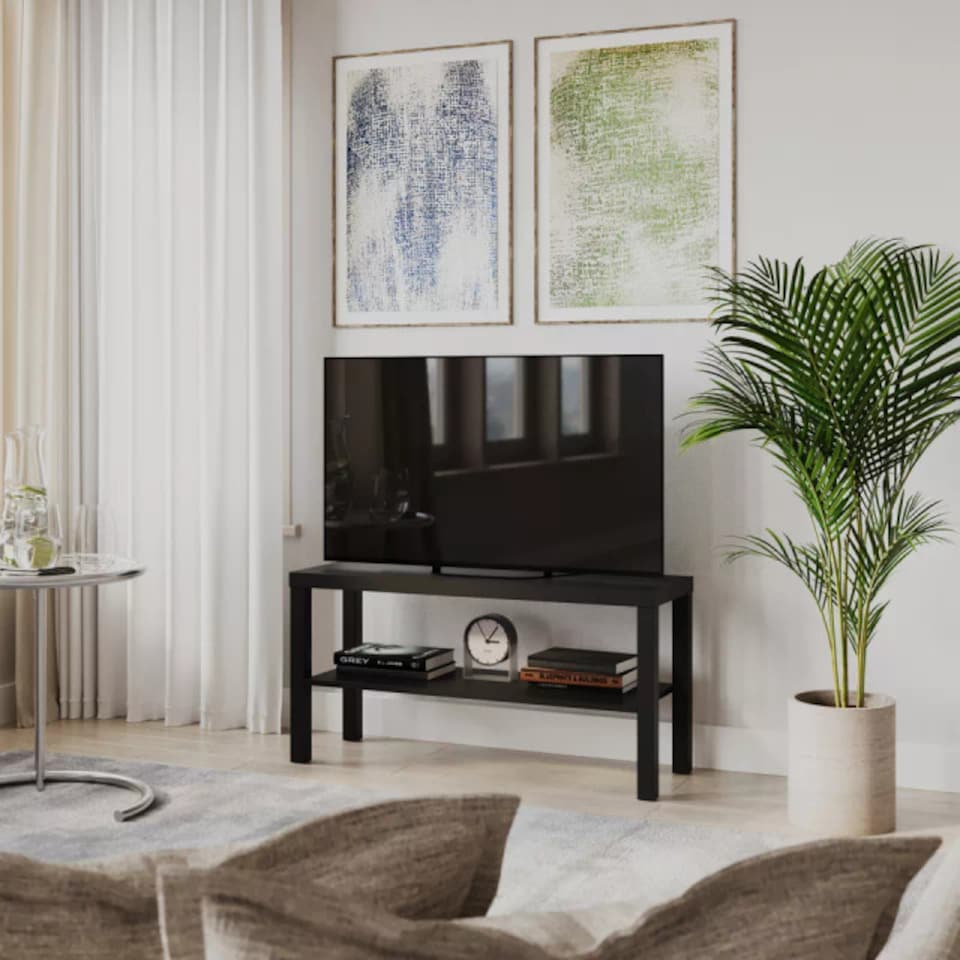 image 1 of URBNLIVING 2 Tier TV Bench Entertainment Media Stand 90cm | Multi | Black | 1