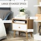 image 5 of HOMCOM Bedside Table Modern Nightstand Bedside Cabinet w/ Drawer Shelf Natural