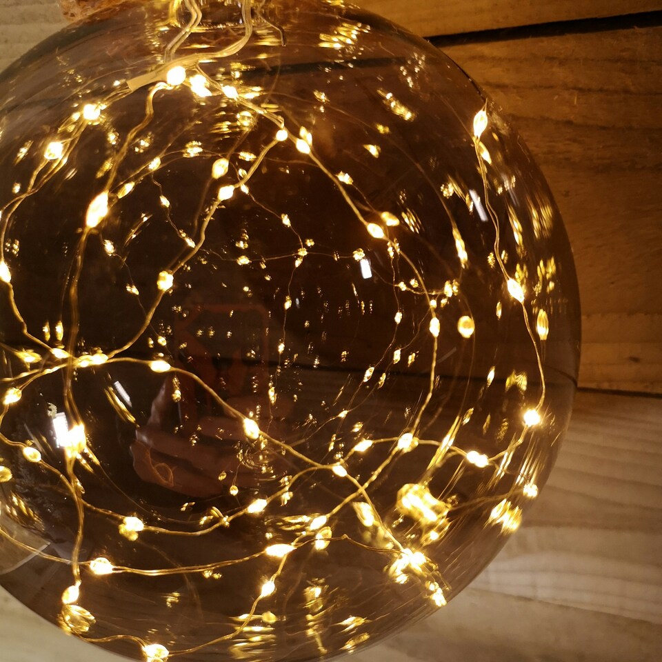 image 1 of 20cm Warm White Large Bauble LED Christmas Lights Window Decorations Timer Light