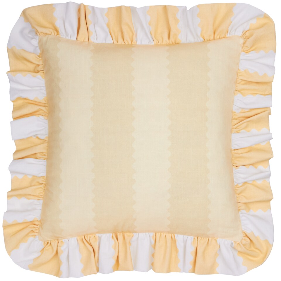 image 1 of Wylder Birdie Stripe Ruffle Cushion