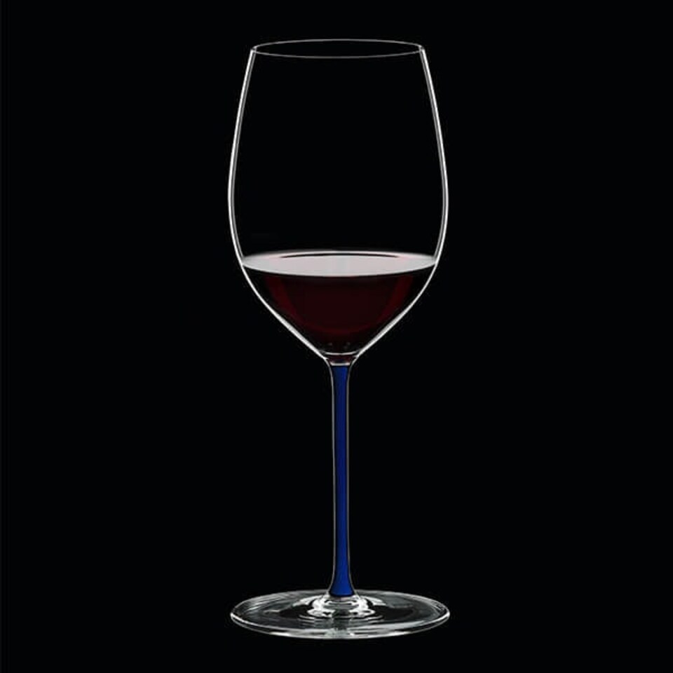 image 1 of Riedel Hand Made Fatto A Mano Cabernet/Merlot Wine Glass Dark Blue