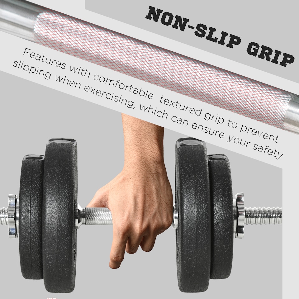 image 1 of HOMCOM 20KG Adjustable Dumbbells Weight Set Hand Weight for Body Fitness