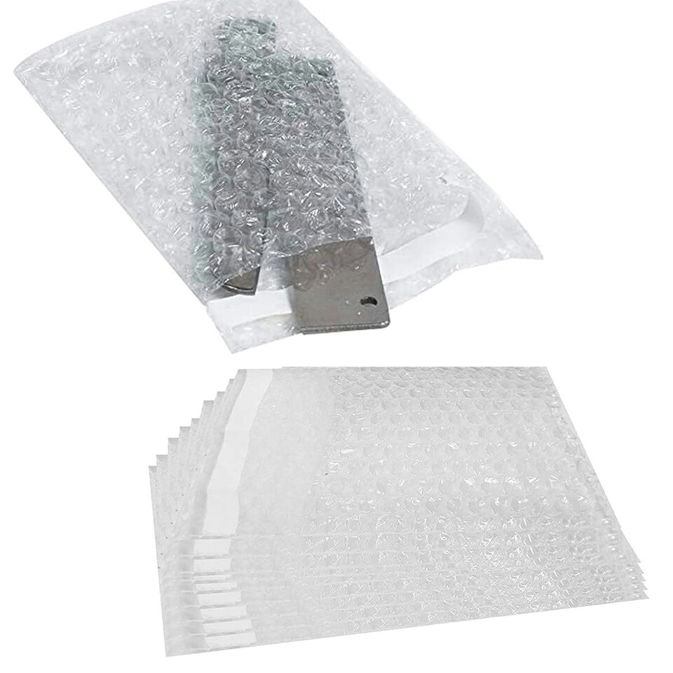 image 1 of 1500 x Clear BP1 (100mm x 135mm) Lightweight Secure Peel & Seal Bubble Pouches For Shipping Fragile Items Clear | One Size