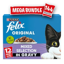 Felix Original Mixed Selection In Gravy Wet Cat Food 144X85G (Pack Of 12)
