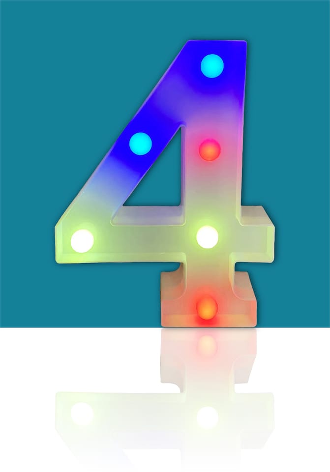 image 1 of Battery Operated RGB Number With Remote Control Number 4