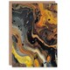 image 1 of Liquid Paint Gold Orange Grey Abstract Him Her Birthday Card