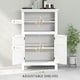 image 5 of HOMCOM Modern Bathroom Storage Cabinet with Open Shelves, White