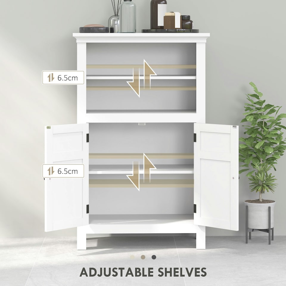 image 1 of HOMCOM Modern Bathroom Storage Cabinet with Open Shelves, White