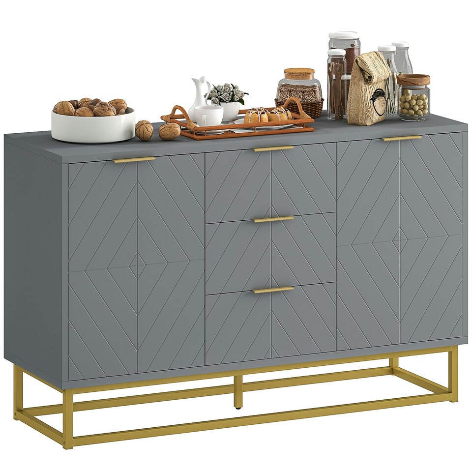 image 1 of HOMCOM Sideboard Storage Cabinet with Adjustable Shelves White