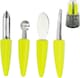 image 3 of CALITEK 4 Piece Fruit Tool Set Stainless Steel Blades Dishwasher Safe Yellow