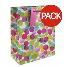 Eurowrap Spotted Gift Bag (Pack of 12) - Multicoloured - L