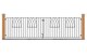 image 1 of Abbey Modern Double Driveway Gate - Solid Steel - Fits Gap of 3264 mm x 812 mm High - Electro Galvanised/Black Powder Coated | Black | 1