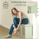 image 4 of HOMCOM Boho Shoe Bench with Padded Seat and 2 Flip-Drawers Green