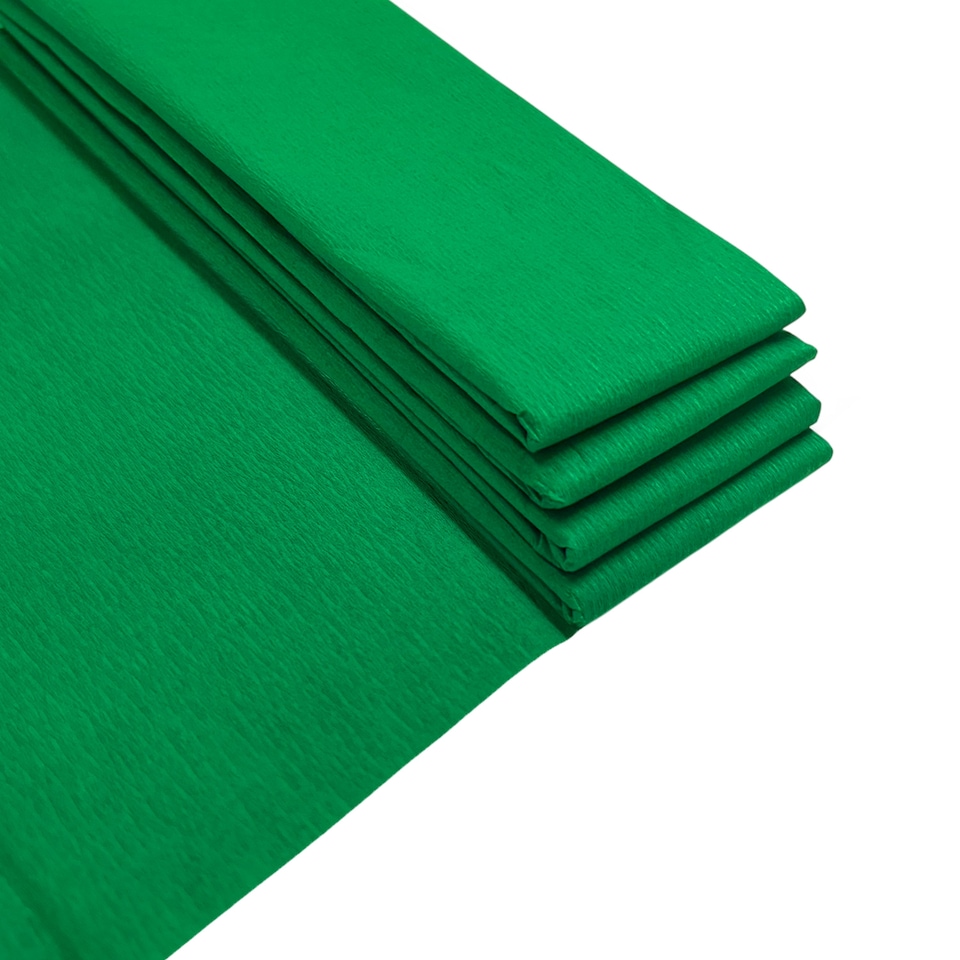 image 1 of Pack of 5 Dark Green Crepe Paper Sheets 50cm x 2m 17GSM 35% Stretch Craft Paper