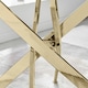 image 3 of Furniturebox Leonardo Glass and Gold Leg Modern 6 Seat Dining Table
