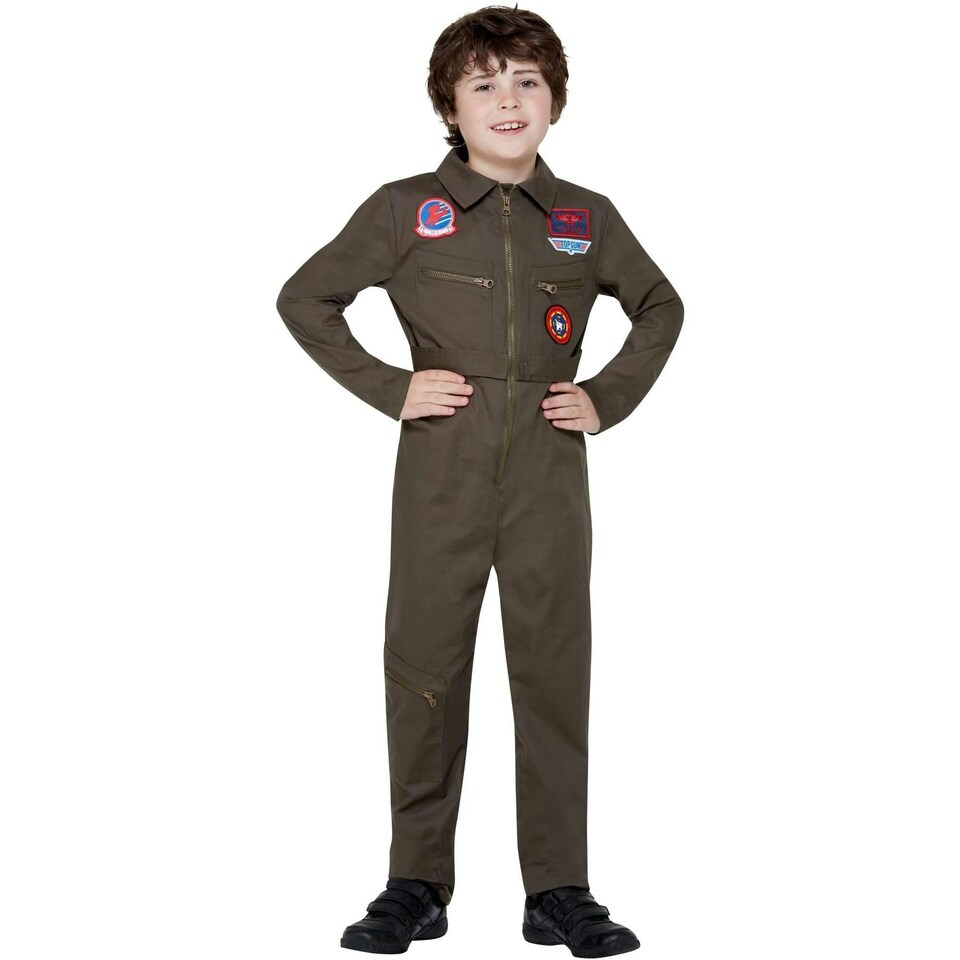 image 1 of Top Gun Childrens/Kids Costume - Khaki Brown - 7-9 Years 7-9 years