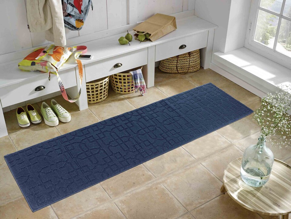 image 1 of Ivy Washable Cubed Trellis Design Anti Slip Doormats -
