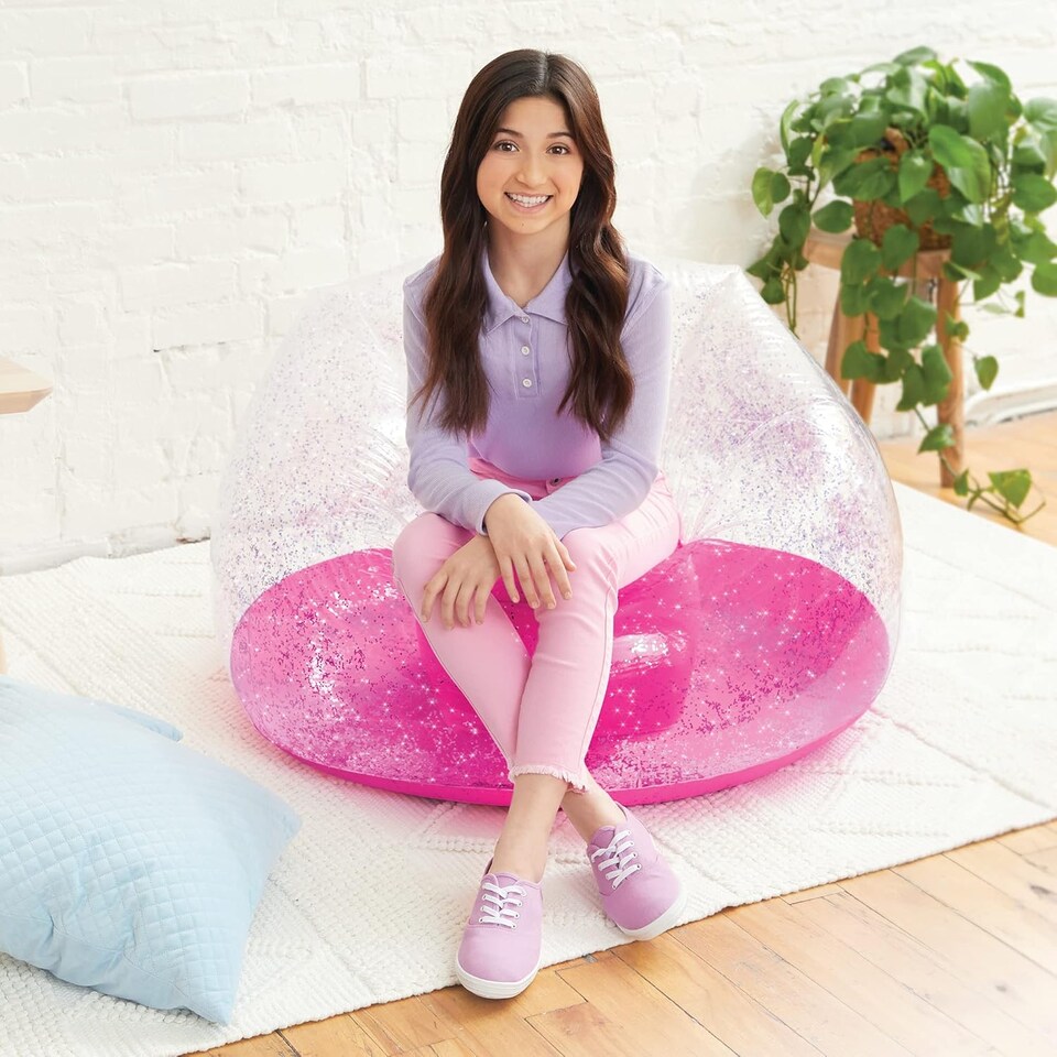 image 1 of Inflatable Sparkle Chair Pink