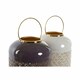 image 2 of Candleholder DKD Home Decor Beige Aluminium 24 x 24 x 57 cm Light mauve (2 Units) N/A