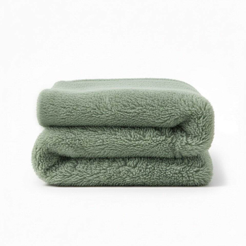 image 1 of Cuddly Extra Fluffy Throw Ultra Soft Plush Blanket for Sofa Bed Home Decor | Green