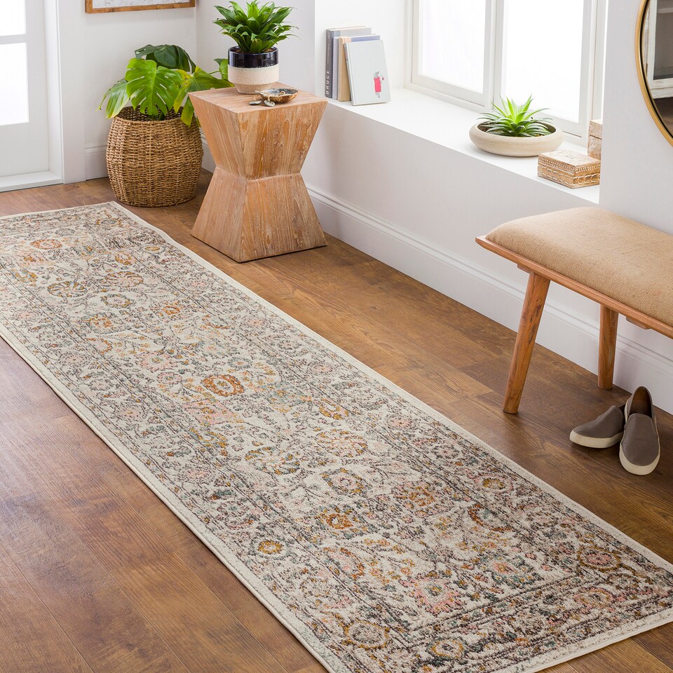 image 1 of LIVABLISS Ankara-Vintage Traditional Boho Rug 80 x 220 cm | Pink Grey