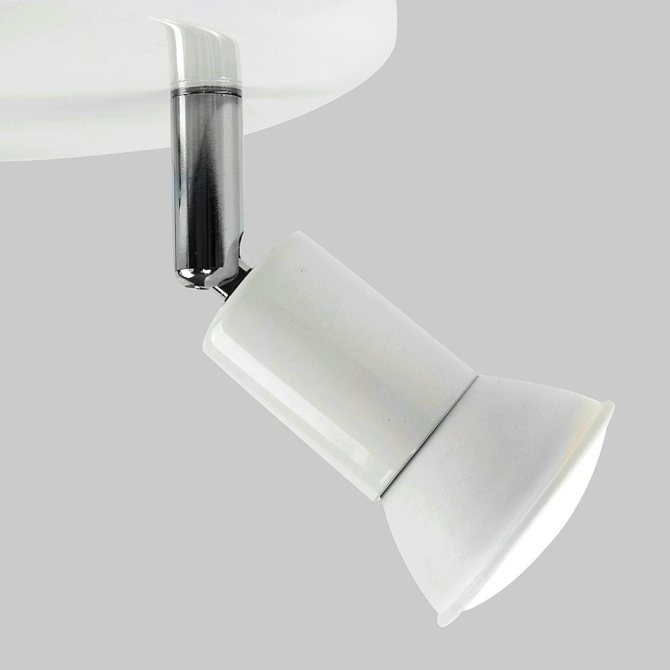 image 1 of ValueLights Round Gloss White Spotlight and GU10 Spotlight LED 5W Cool White 6500K Bulb White