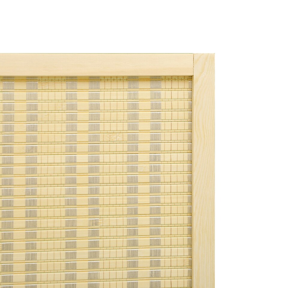 image 1 of HOMCOM 4 Panel Folding Room Divider 170cm Wall Privacy Screen Protector Natural Brown | Natural | 180 x 180 cm