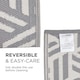 image 5 of Homescapes Outdoor Rug Luxury Waterproof Reversible Recycled, For Garden, Luna Geometric | Grey | Grey and White