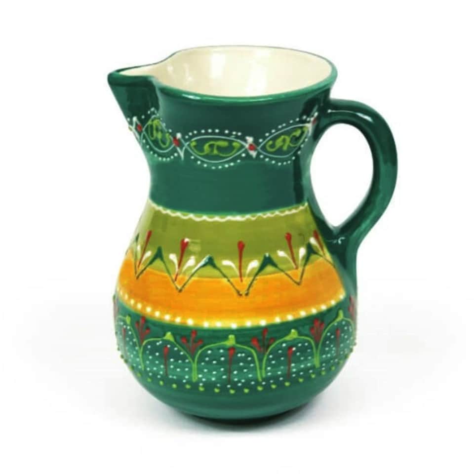 image 1 of Verano Spanish Ceramics Classic Spanish Large Jug - 2L Orange/Green