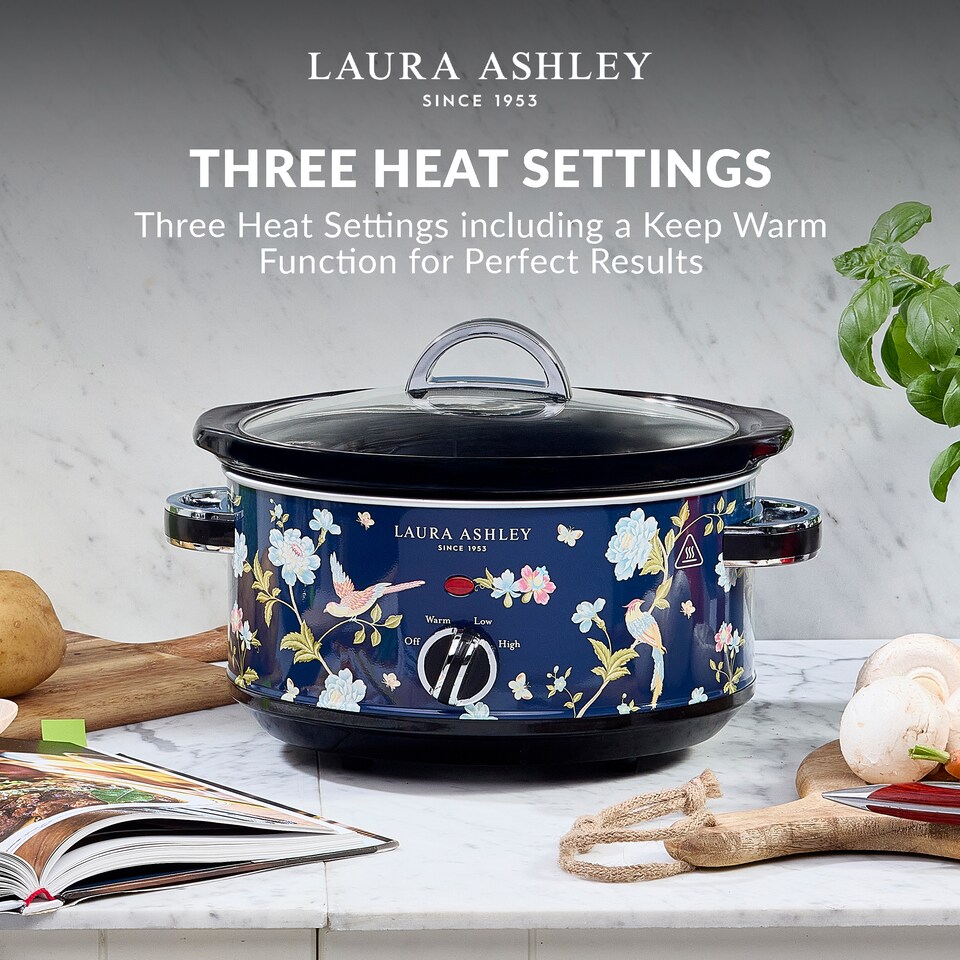 image 1 of Laura Ashley Slow Cookers 6.5 Litres. Large Capacity Slow Cooker for 4 to 5 People. Energy Efficient with 3 Heat Settings