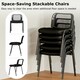 image 4 of COSTWAY 5 Piece Stackable Upholstered Armless Reception Chair Black