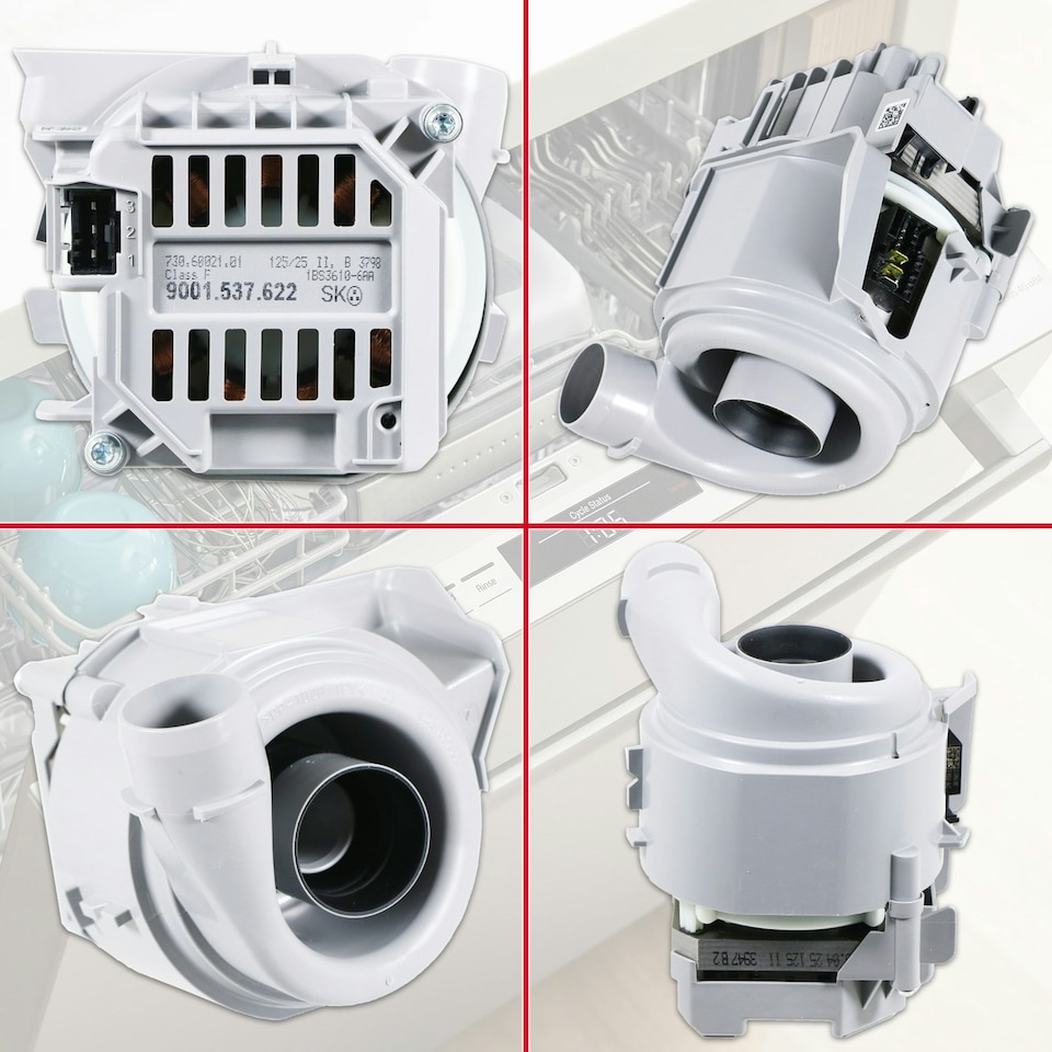 image 1 of Bosch Neff Siemens Dishwasher Heat Pump Motor Flow Main Circulation Assembly Kit (12014980)