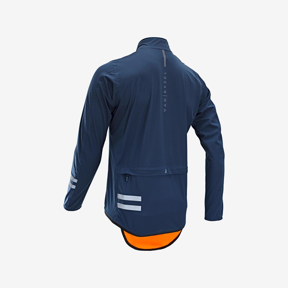 image 1 of Decathlon Men's Road Cycling Rainproof Long-Sleeved Jacket- EDR - Blue
