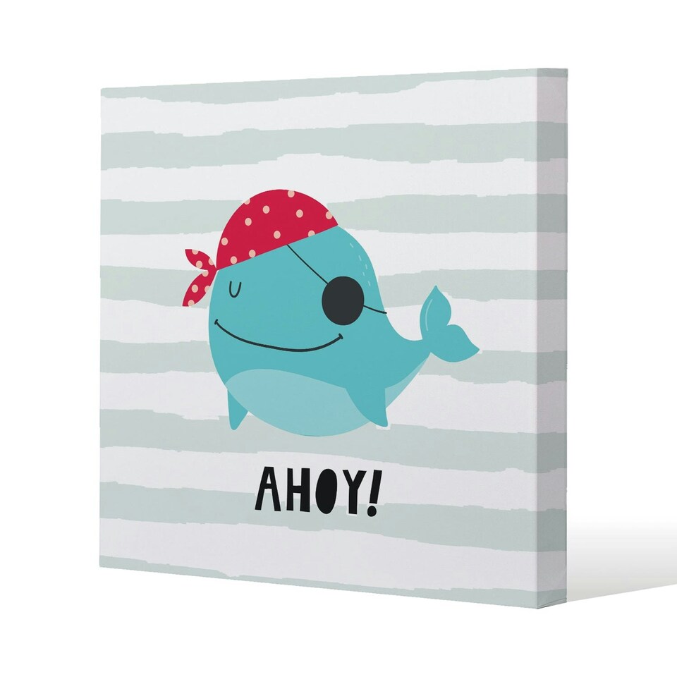 image 1 of Ahoy! Whale (Canvas Print) 61 x 61 x 4cm
