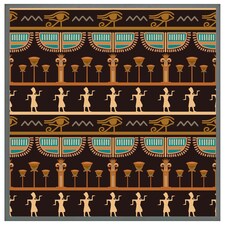 Orange & black hieroglyphs (Picture Frame) Grey | XL